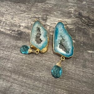 Blue Geode Earrings